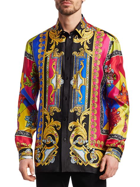 silk shirt men's Versace style